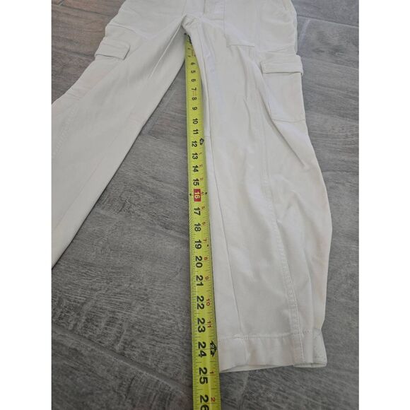 Women's Banana Republic High Waisted Stretchy Dressy Cargo Pants Color Bone Ivor - Picture 3 of 13